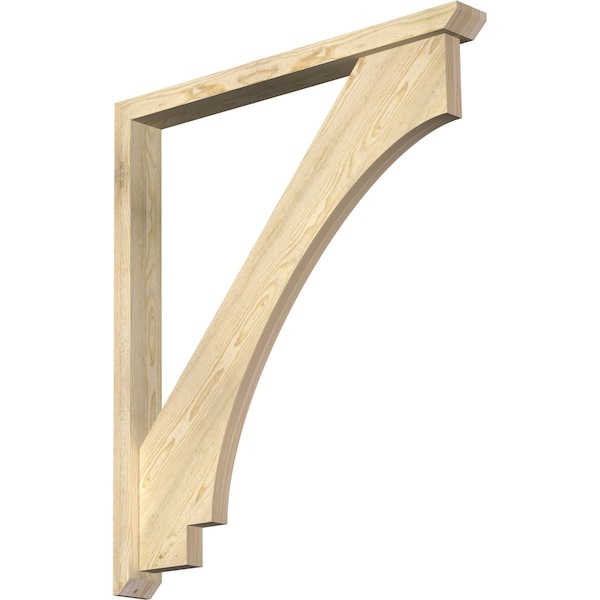 Ekena Millwork Imperial Slat Rough Sawn Bracket w/ Offset Brace, Douglas Fir, 4"W x 38"D x 44"H BKT0402X38X44IMP06RDF - main